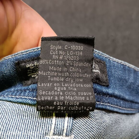 NWT Cello Jeans Women 5 Blue Bootcut Heavy Embellished Stretch Whiskered Pants - Picture 9 of 13